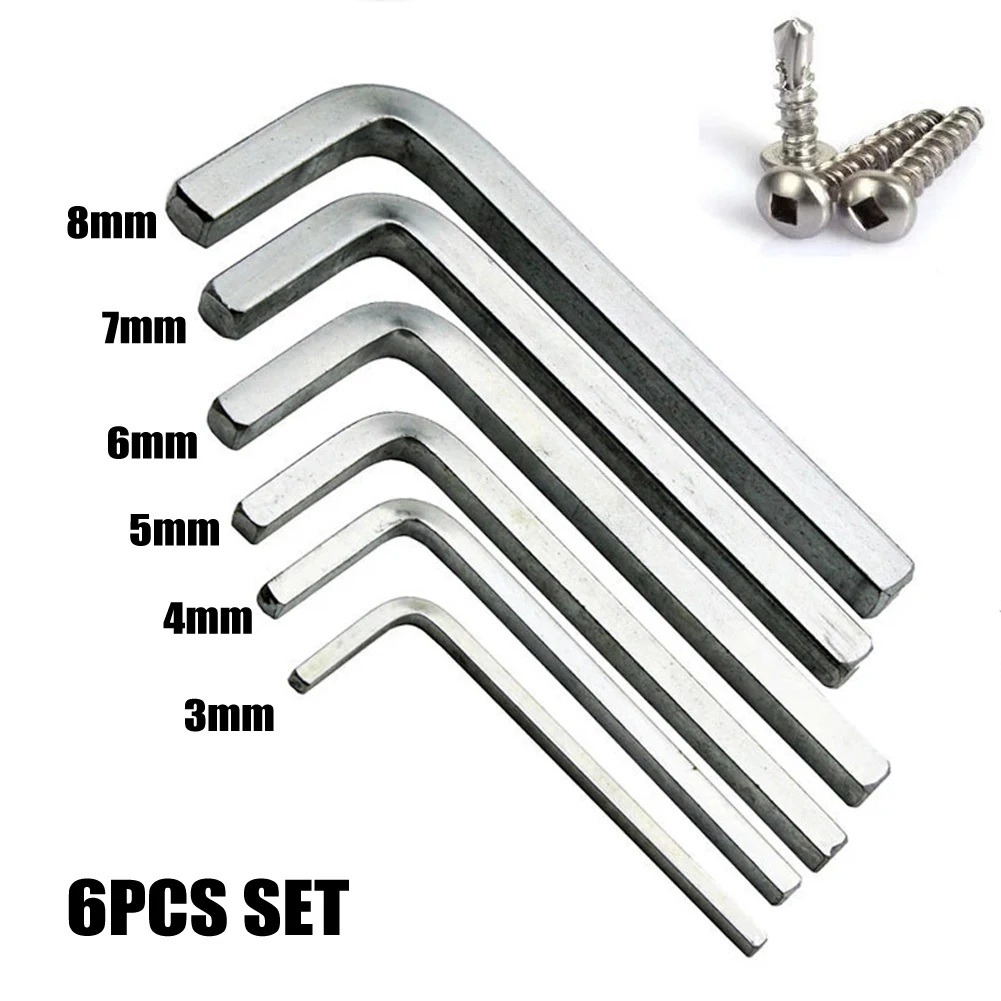 6Pcs 3-8mm L Shape Square Head Wrench Square Key 4 Point Wrench Screwdriver Set For Tighten Square Screw Hand Tools
6Pcs 3-8mm L Shape Square Head Wrench Square Key 4 Point Wrench Screwdriver Set For Tighten Square Screw Hand Tools