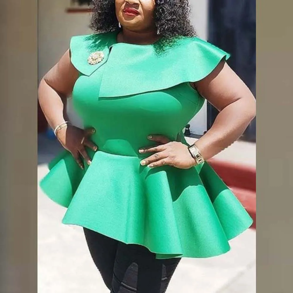 Women's Blouse Patchwork Round Neck Short Sleeve Hollow Waist Temperament Top Long Hem Ruffle Summer New Women Africa
Women's Blouse Patchwork Round Neck Short Sleeve Hollow Waist Temperament Top Long Hem Ruffle Summer New Women Africa
