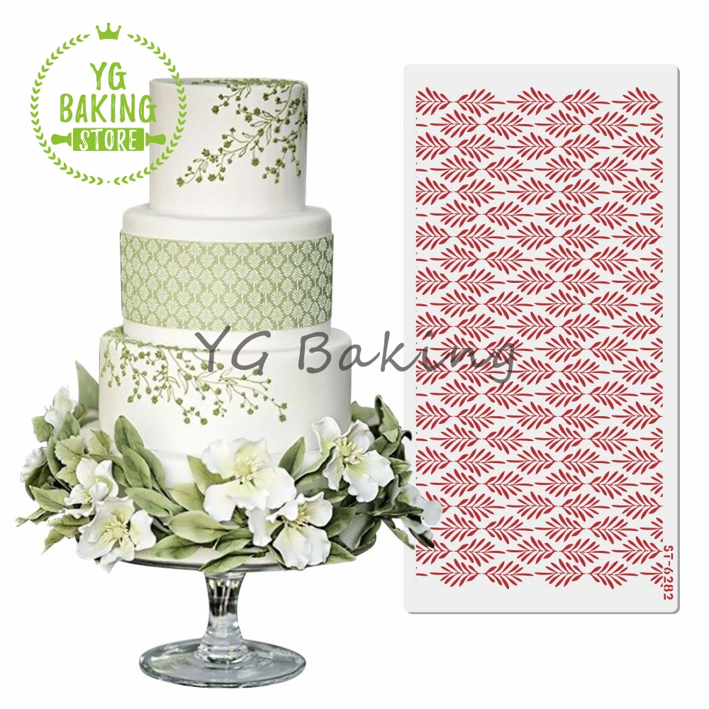 

Dorica Petal Leaf Design Diy Plastic Pastry Template Lace Side Cake Border Stencil For Wedding Cake Decorating Tools Bakeware