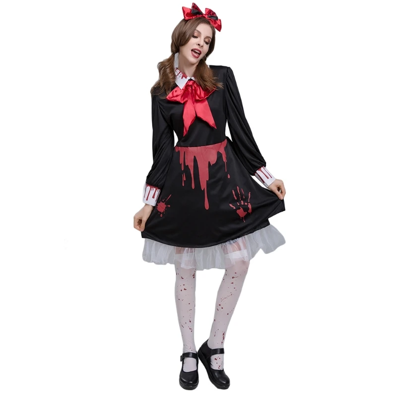 Y4QE Adult Gothic Dress Bloody Halloween Role for Play Costumes Devil for Doll
Y4QE Adult Gothic Dress Bloody Halloween Role for Play Costumes Devil for Doll