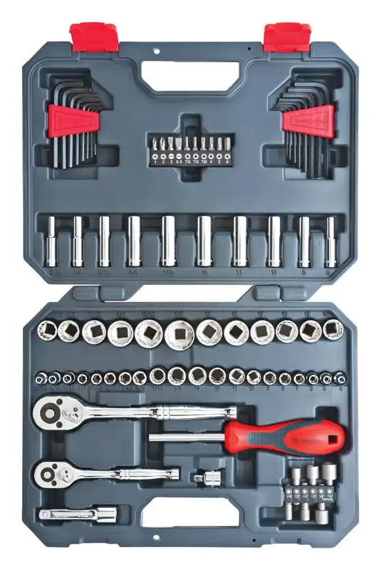 Assorted Sizes x 1/4 and 3/8 in. drive SAE/Metric 6 and 12 Point Socket Wrench Set 84 pc.
Assorted Sizes x 1/4 and 3/8 in. drive SAE/Metric 6 and 12 Point Socket Wrench Set 84 pc.