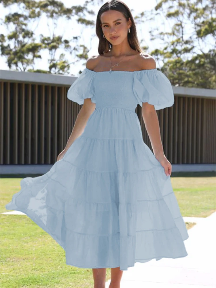 Spring Summer Women Sweet Long Dress Elegant Short Sleeve Backless Off Shoulder Print Bodycon Slim Solid Dress 2023 New
Spring Summer Women Sweet Long Dress Elegant Short Sleeve Backless Off Shoulder Print Bodycon Slim Solid Dress 2023 New