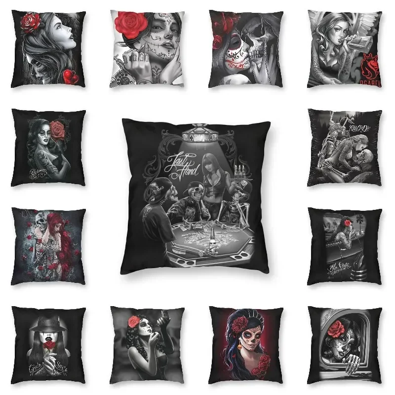 Halloween Sugar Skull Cushion Cover 40x40 Decoration Printing Day Of The Dead Throw Pillow Case for Living Room Two Side
Halloween Sugar Skull Cushion Cover 40x40 Decoration Printing Day Of The Dead Throw Pillow Case for Living Room Two Side