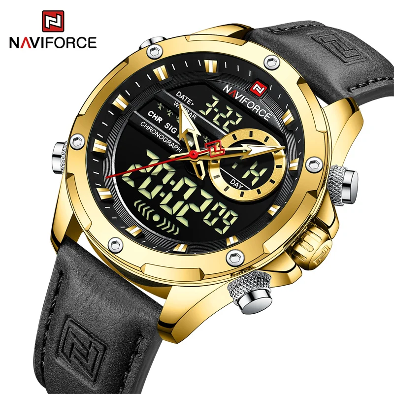 NAVIFORCE Мужские кварцевые часы Seiko Move современные водонепроницаемые с хронографом