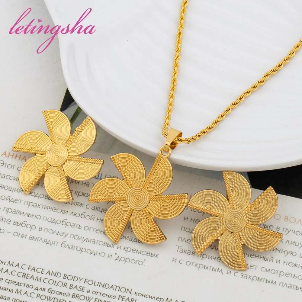 Original African Windmill Earrings Pendant Set Ethiopian Fashion Gold Color Classic Luxury Jewelry Set Women Wedding Party Gifts
Original African Windmill Earrings Pendant Set Ethiopian Fashion Gold Color Classic Luxury Jewelry Set Women Wedding Party Gifts