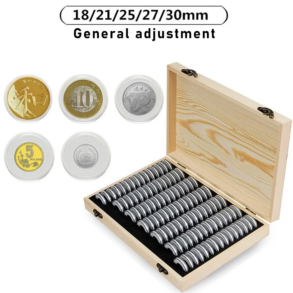 100 coin storage box Wooden coin capsule box with protective pad, used for commemorative coin medal collection
100 coin storage box Wooden coin capsule box with protective pad, used for commemorative coin medal collection