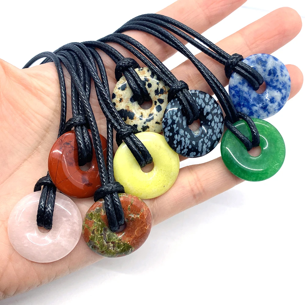 Natural Stone Tiger's Eye Stone Amethyst Donut Necklace 5x25mm Exquisite Donut Charm Jewelry DIY Bracelet Earring Accessories
Natural Stone Tiger's Eye Stone Amethyst Donut Necklace 5x25mm Exquisite Donut Charm Jewelry DIY Bracelet Earring Accessories