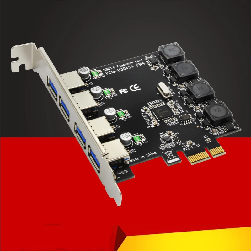 5Gbps Superspeed 4 Ports USB 3.0 Expansion Card Adapter PCI-E PCI Express Controller for PCIe X1 X4 X8 X16 Port for Win 7 8 10
5Gbps Superspeed 4 Ports USB 3.0 Expansion Card Adapter PCI-E PCI Express Controller for PCIe X1 X4 X8 X16 Port for Win 7 8 10