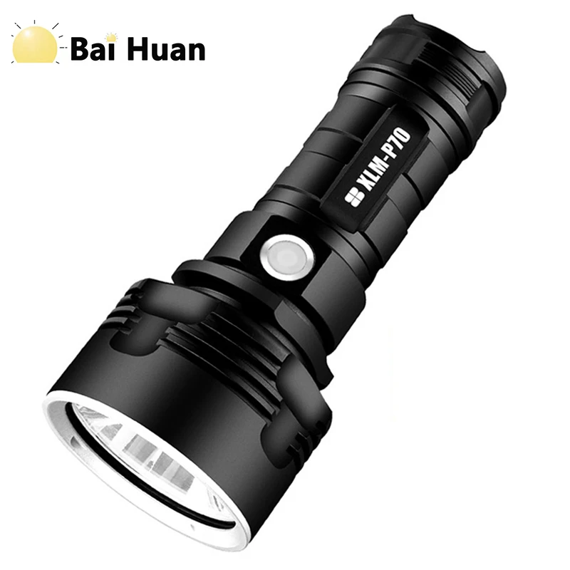 

Tactical Powerful Flashlight P70 L2 Most Powerful Camping Lamp USB Charging Waterproof Outdoor 26650 Battery Rechargeable Torch
