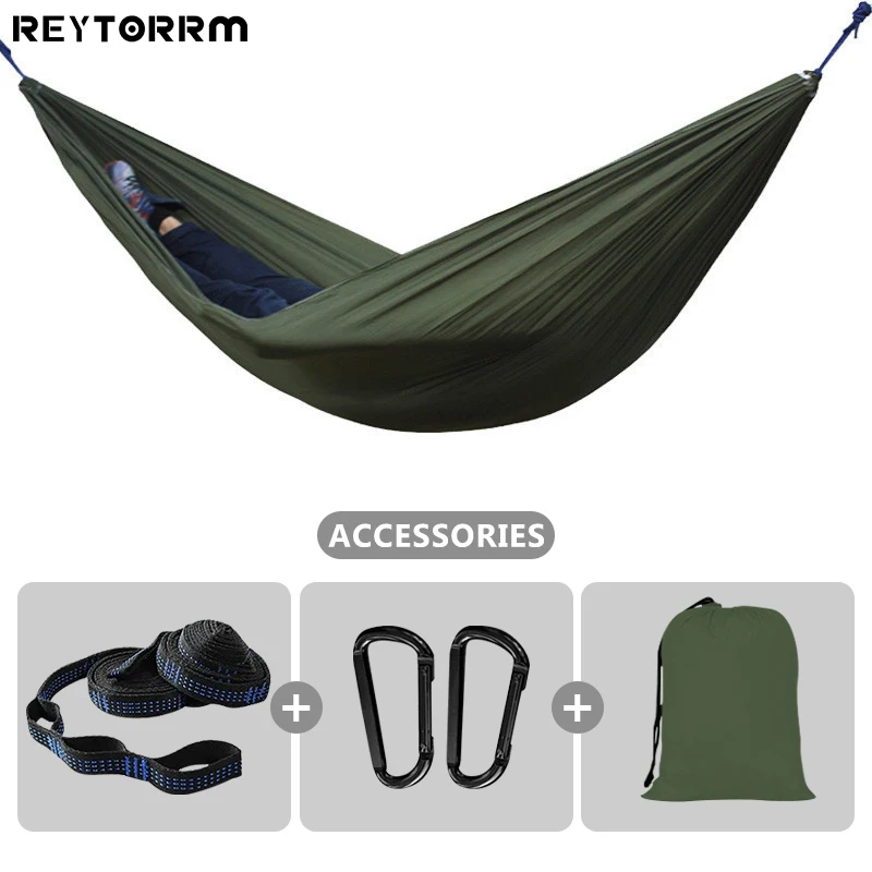 260x140cm Lightweight Nylon Hammock With Tree Strap Parachute Sleeping Tree Bed One to Double Person Hammock for Camping Outdoor
260x140cm Lightweight Nylon Hammock With Tree Strap Parachute Sleeping Tree Bed One to Double Person Hammock for Camping Outdoor