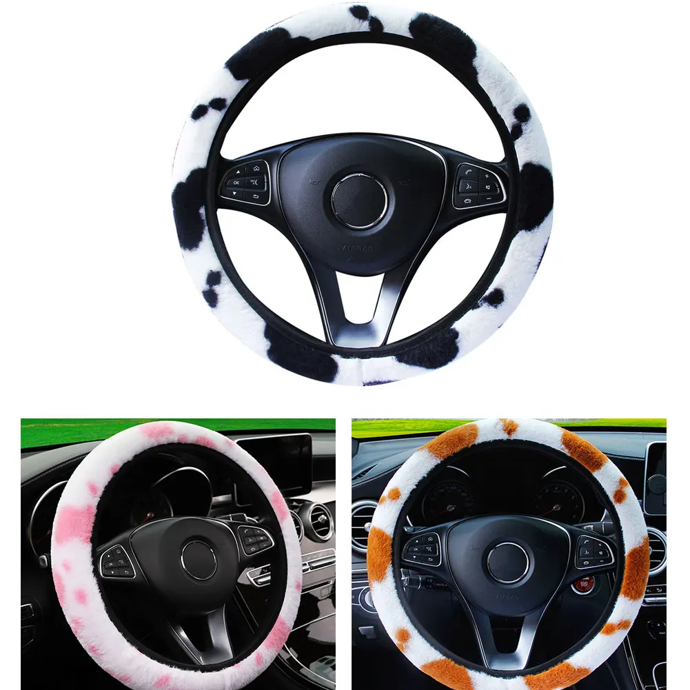 Car Steering Wheel Cover Cow Pattern Plush Stretch Non-slip Fashionable Styling High Quality Steering Wheel Cover Accessories 
Car Steering Wheel Cover Cow Pattern Plush Stretch Non-slip Fashionable Styling High Quality Steering Wheel Cover Accessories