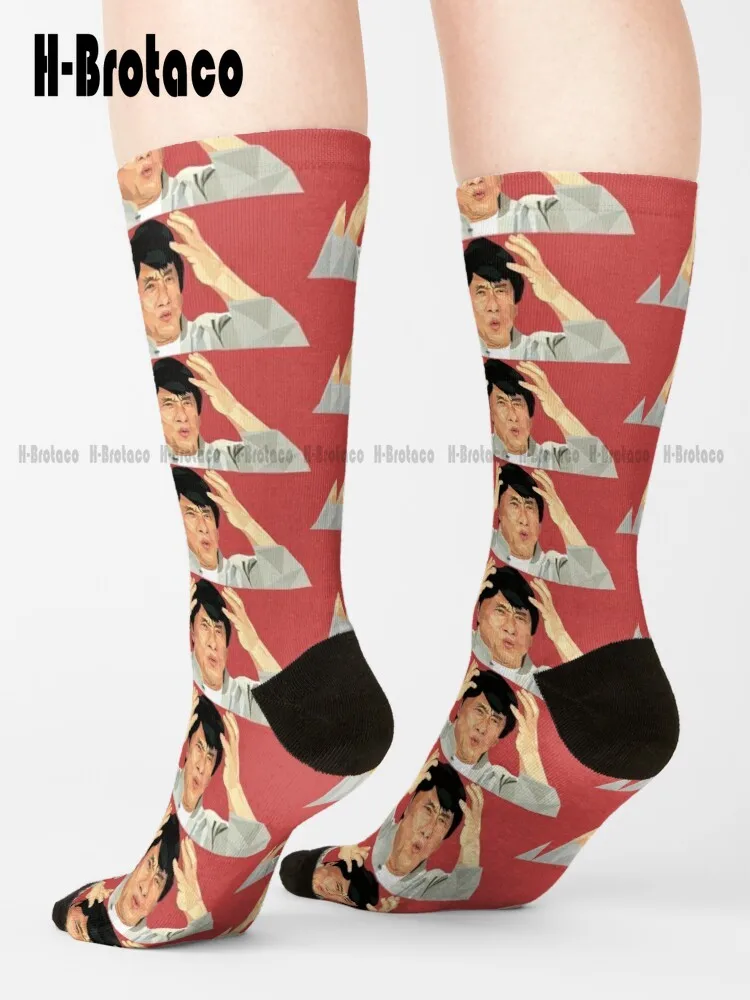 

Джеки Чан Low Poly 2D арт носки мягкие носки удобные Лучшие Спортивные индивидуальный подарок для девочек Харадзюку Gd хип-хоп мультфильм повседневное искусство
