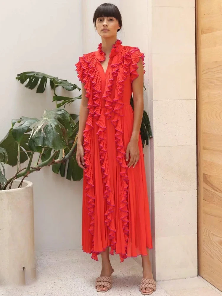Gedivoen High Quality Summer Women Fashion Designer Party Midi Dress Short Sleeve Elegant Ruffles Black Print Dresses Vestidos
Gedivoen High Quality Summer Women Fashion Designer Party Midi Dress Short Sleeve Elegant Ruffles Black Print Dresses Vestidos