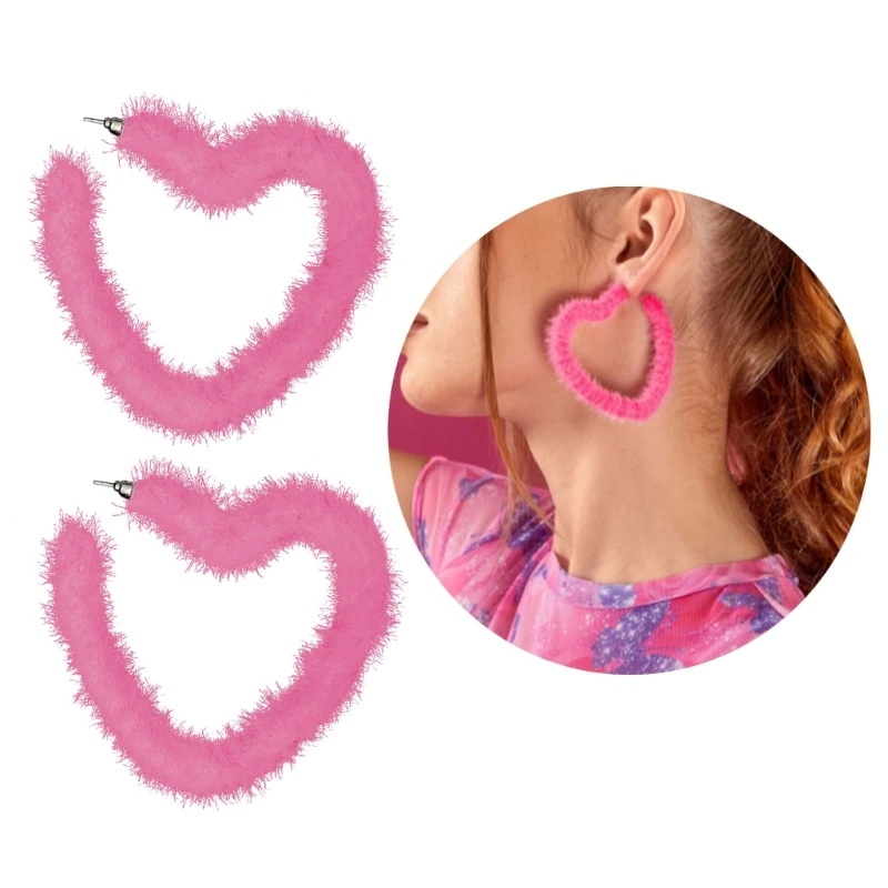 Plush Heart Hoop Earrings Exaggerated Dangle Earrings Fashion Piercing Earrings F19D
Plush Heart Hoop Earrings Exaggerated Dangle Earrings Fashion Piercing Earrings F19D