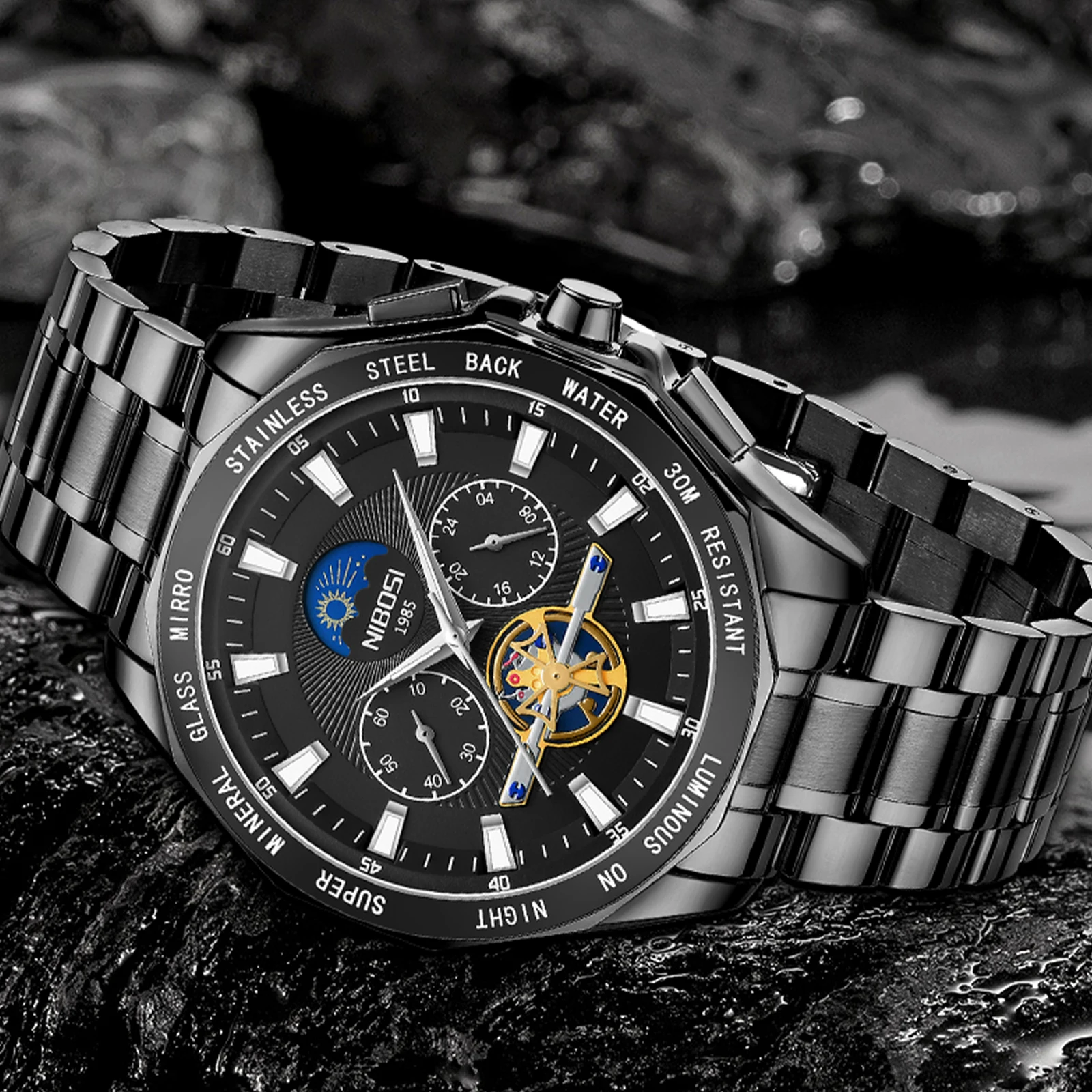 NIBOSI 2023 New Hollow Flywheel Men's Quartz Watch Glow Waterproof Business Clock Sports Wrist Watch
NIBOSI 2023 New Hollow Flywheel Men's Quartz Watch Glow Waterproof Business Clock Sports Wrist Watch