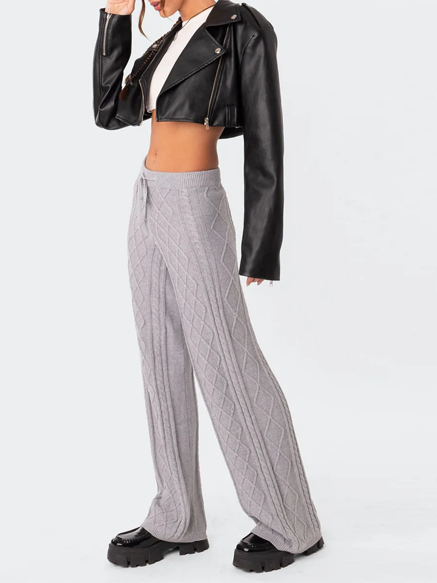 Knit Pants for Women Elastic Waist Wide Leg Ribbed Lounge Pants Casual Baggy Palazzo Pants Cable knit Sweater Pants
Knit Pants for Women Elastic Waist Wide Leg Ribbed Lounge Pants Casual Baggy Palazzo Pants Cable knit Sweater Pants