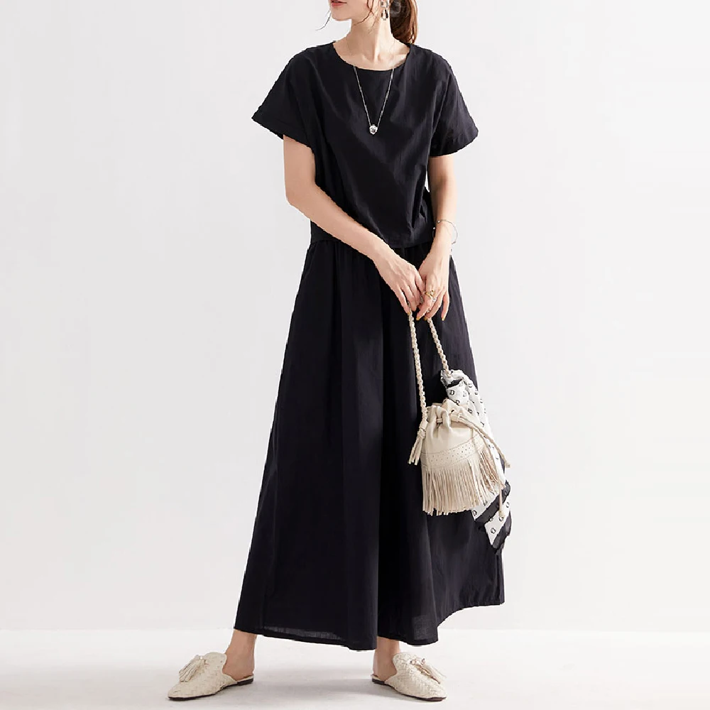 Women Black Shirt And Wide Legs Two Piece Sets Casual Fashion Pleated Patchwork Summer Simple Tops Pants 2pcs Suits Office Lady
Women Black Shirt And Wide Legs Two Piece Sets Casual Fashion Pleated Patchwork Summer Simple Tops Pants 2pcs Suits Office Lady