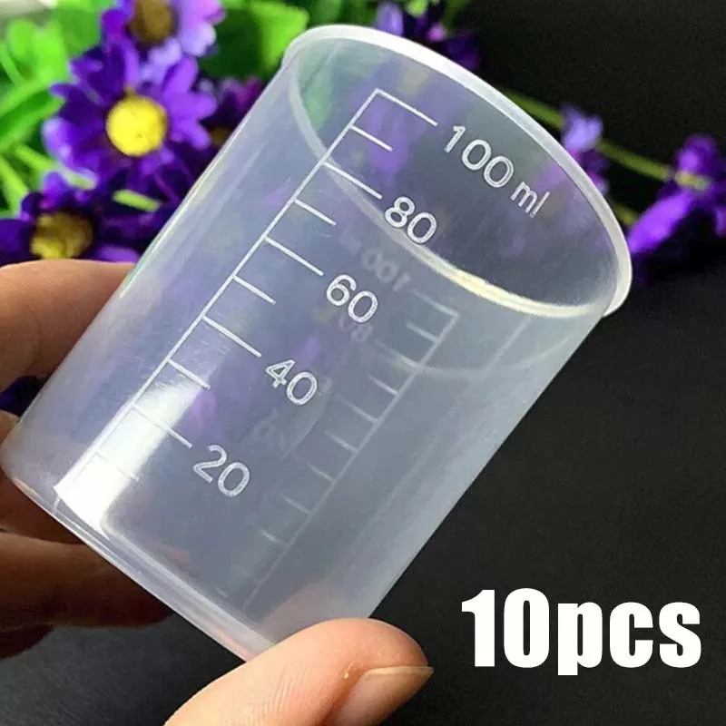 10pcs Plastic Graduated Measuring Cup Liquid Container Epoxy Resin Silicone Making Tool Transparent Mixing Cup For Kitchens Tool
10pcs Plastic Graduated Measuring Cup Liquid Container Epoxy Resin Silicone Making Tool Transparent Mixing Cup For Kitchens Tool