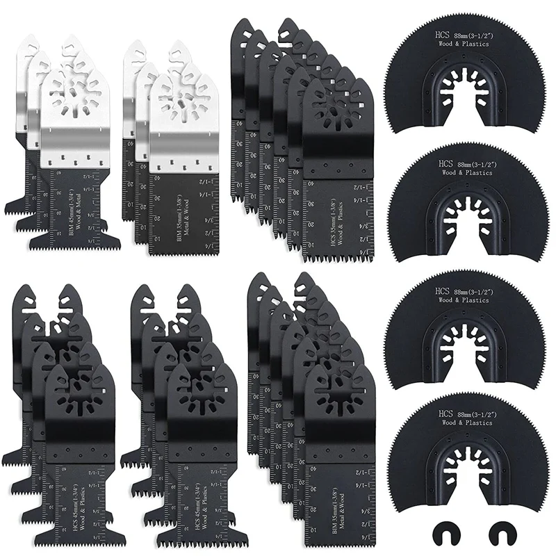 32 Pack Multitool Blades Oscillating Saw Blades For Wood Plastics Metal Quick Release Oscillating Tool Blades
32 Pack Multitool Blades Oscillating Saw Blades For Wood Plastics Metal Quick Release Oscillating Tool Blades