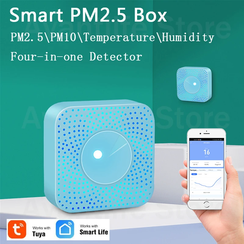 Tuya Wifi Smart Air Housekeeper PM2.5 PM10 Temperature Humidity 4 In 1 Smart Air Box Sensor Automation Alarm Detector
Tuya Wifi Smart Air Housekeeper PM2.5 PM10 Temperature Humidity 4 In 1 Smart Air Box Sensor Automation Alarm Detector