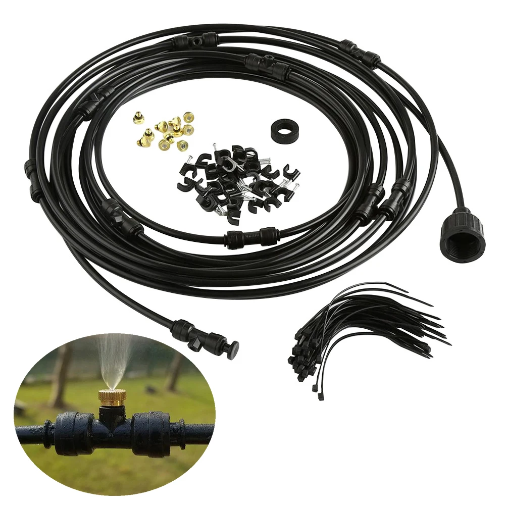 Outdoor Misting Cooling System DIY 6/9/15/18m Misting Line Brass Mist Nozzles for Patio Garden Greenhouse Irrigation Sprinkler 
Outdoor Misting Cooling System DIY 6/9/15/18m Misting Line Brass Mist Nozzles for Patio Garden Greenhouse Irrigation Sprinkler