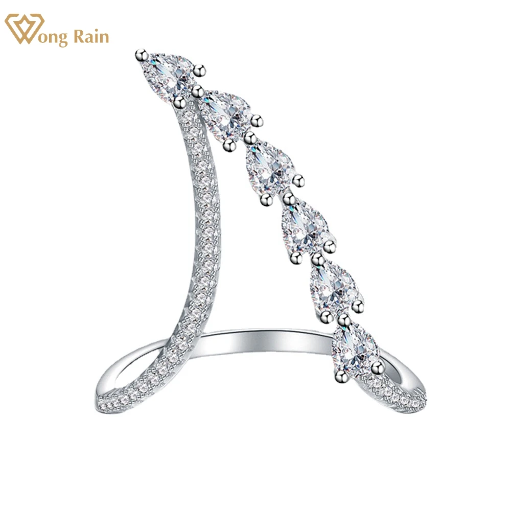 Wong Rain 100% 925 Sterling Silver Pear Cut High Carbon Diamonds Gemstone V Shape Wedding Ring For Women Fine Jewelry Wholesale
Wong Rain 100% 925 Sterling Silver Pear Cut High Carbon Diamonds Gemstone V Shape Wedding Ring For Women Fine Jewelry Wholesale