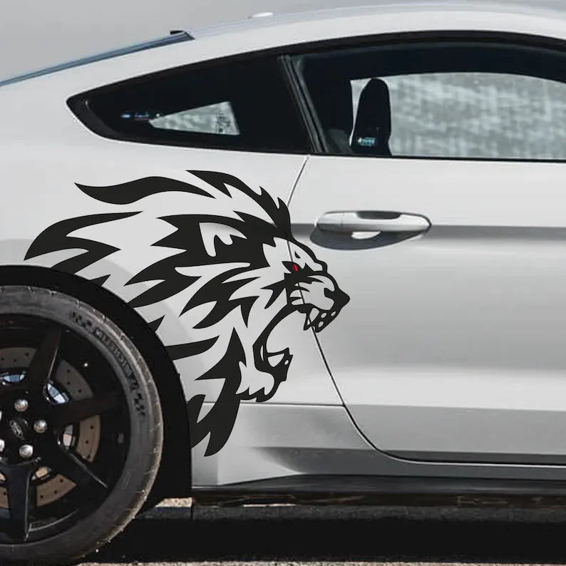x2 King Lion Head Car Outline Fits Mustang Tattoo Grunge Design Tribal Door Side Bed Pickup Vehicle Truck Vinyl Graphic Sticker
x2 King Lion Head Car Outline Fits Mustang Tattoo Grunge Design Tribal Door Side Bed Pickup Vehicle Truck Vinyl Graphic Sticker