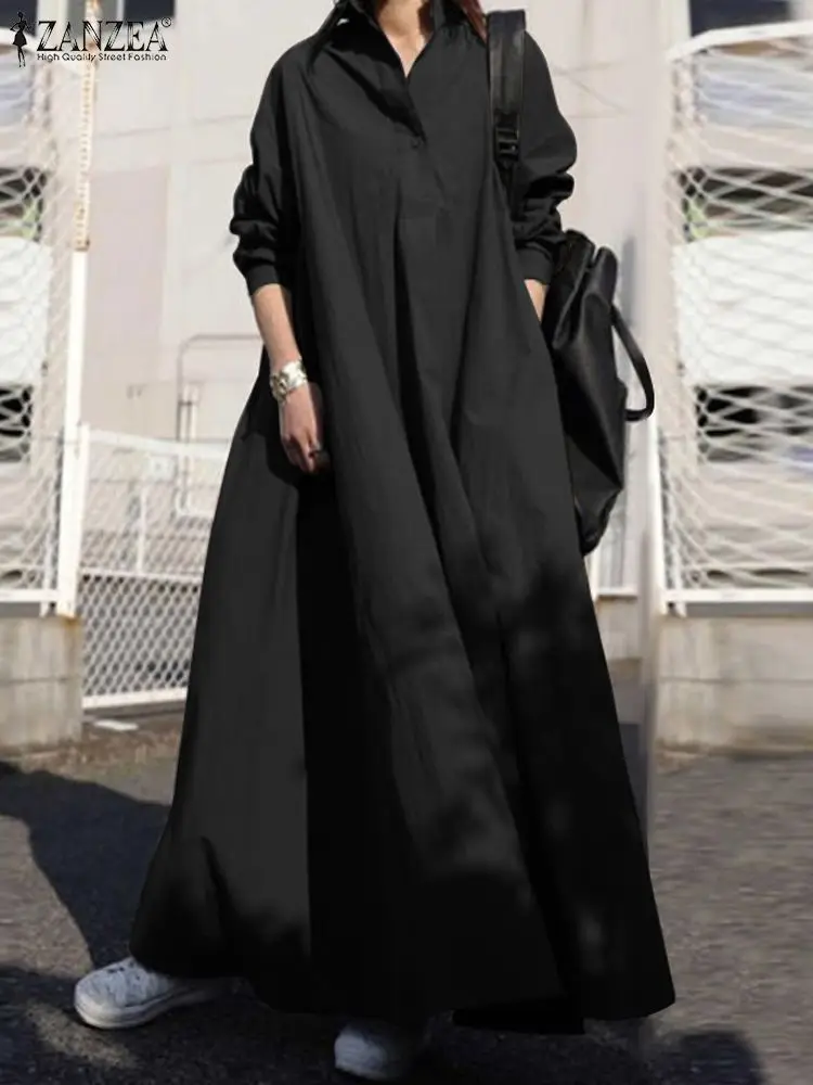 ZANZEA Female Bagyy Robe Maxi Vestido Spring Casual Long Sleeve Women's Sundress Femme Elegant Button Shirt Dress Oversized 
ZANZEA Female Bagyy Robe Maxi Vestido Spring Casual Long Sleeve Women's Sundress Femme Elegant Button Shirt Dress Oversized