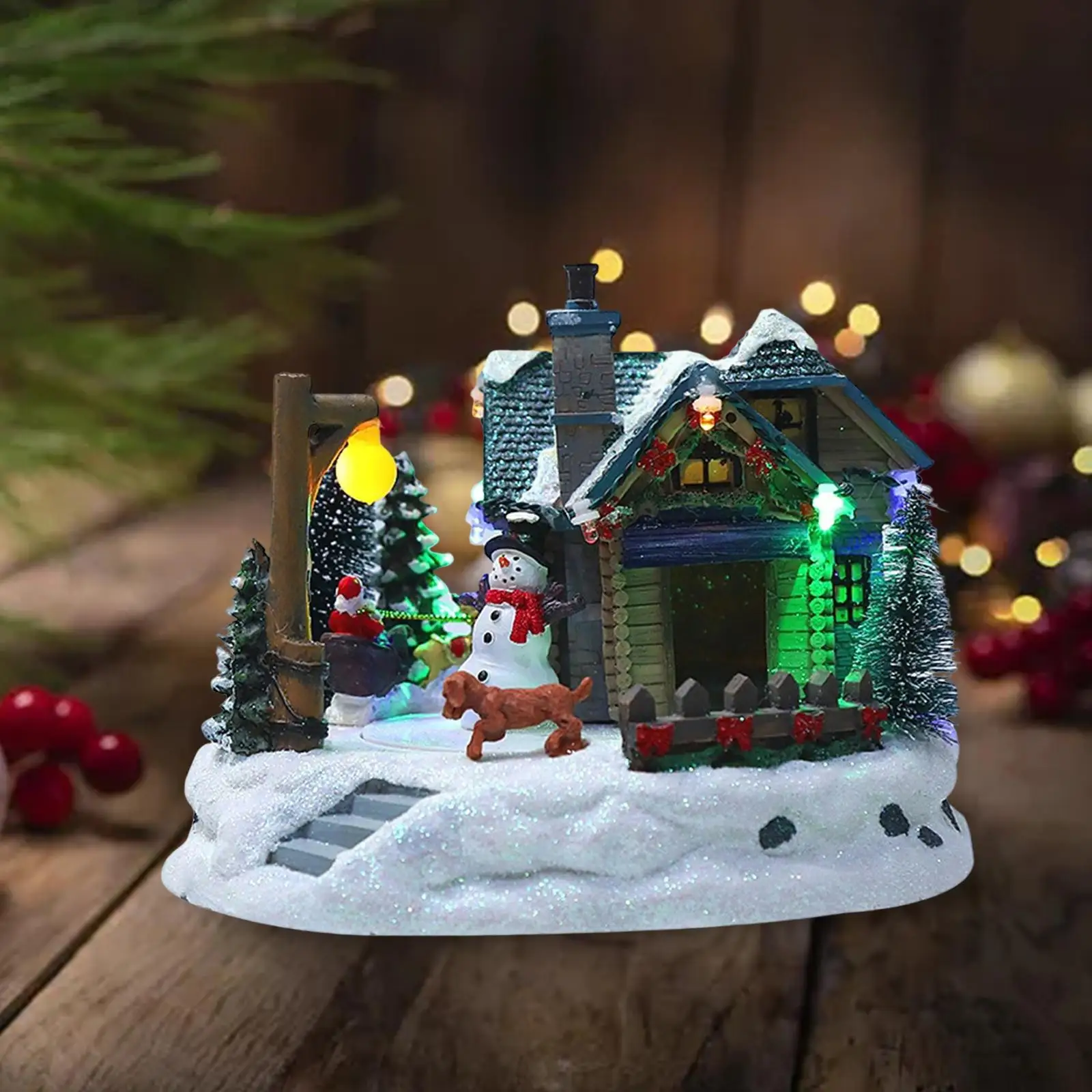 Christmas Miniature House Resin Buildings Collectible Holiday Vacation Town Dollhouse with Lights for Winter Gift
Christmas Miniature House Resin Buildings Collectible Holiday Vacation Town Dollhouse with Lights for Winter Gift