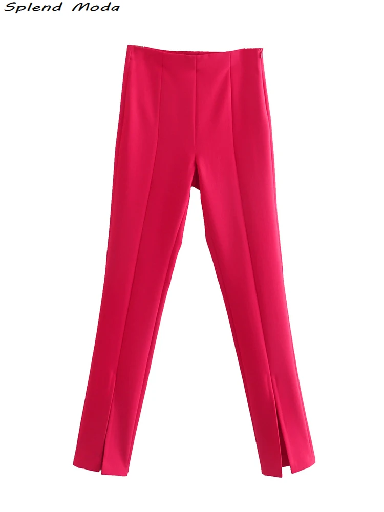 2022 Za Women Fashion Office Lady Style Rose Red Zipper Narrow Leg Pants Casual Pockets Trousers Streetwear Chic Long Pant
2022 Za Women Fashion Office Lady Style Rose Red Zipper Narrow Leg Pants Casual Pockets Trousers Streetwear Chic Long Pant