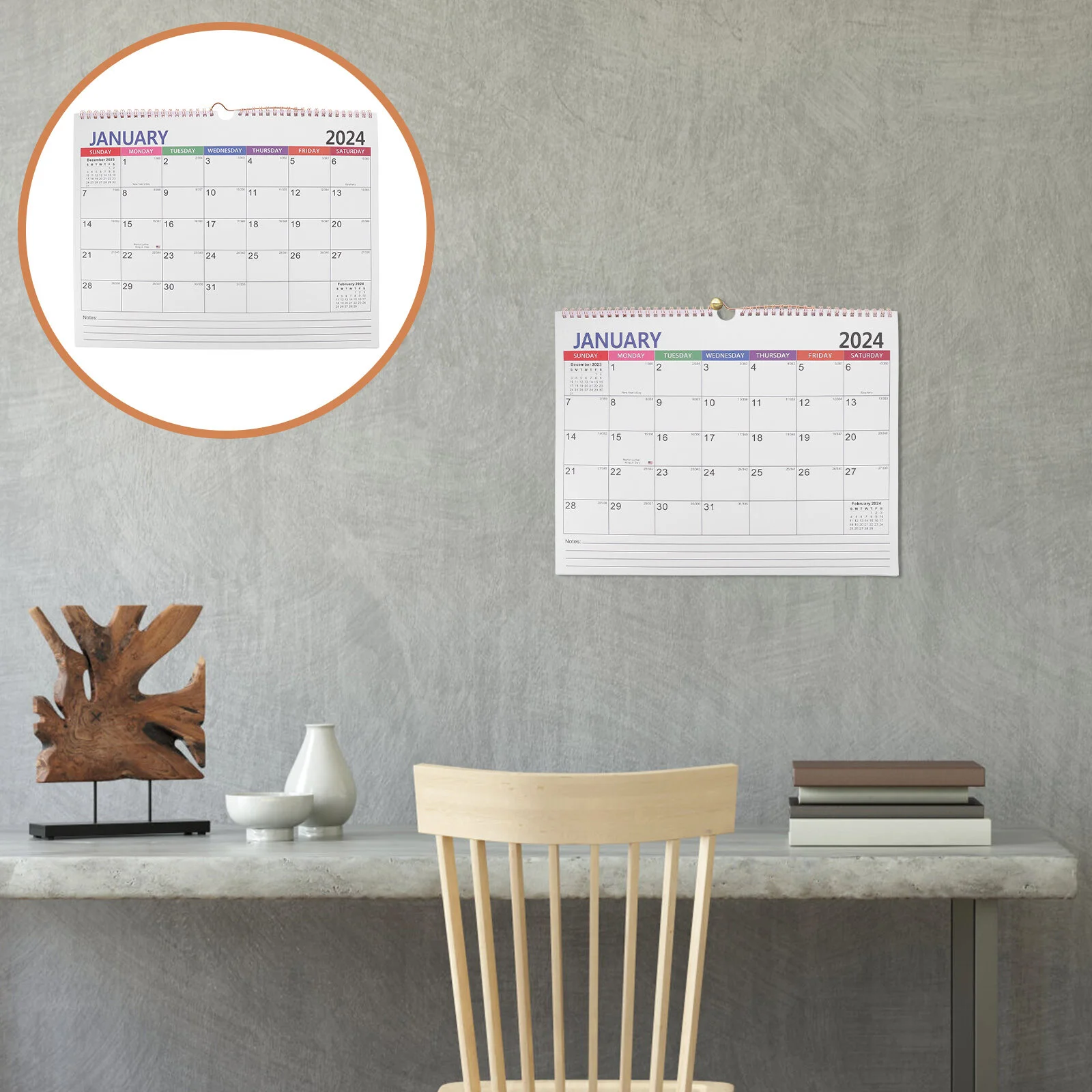 

Маленький настенный календарь для встреч, подвесной офисный отсчет, ежедневное использование, блочный стол, семейный ежемесячный 2023-2024