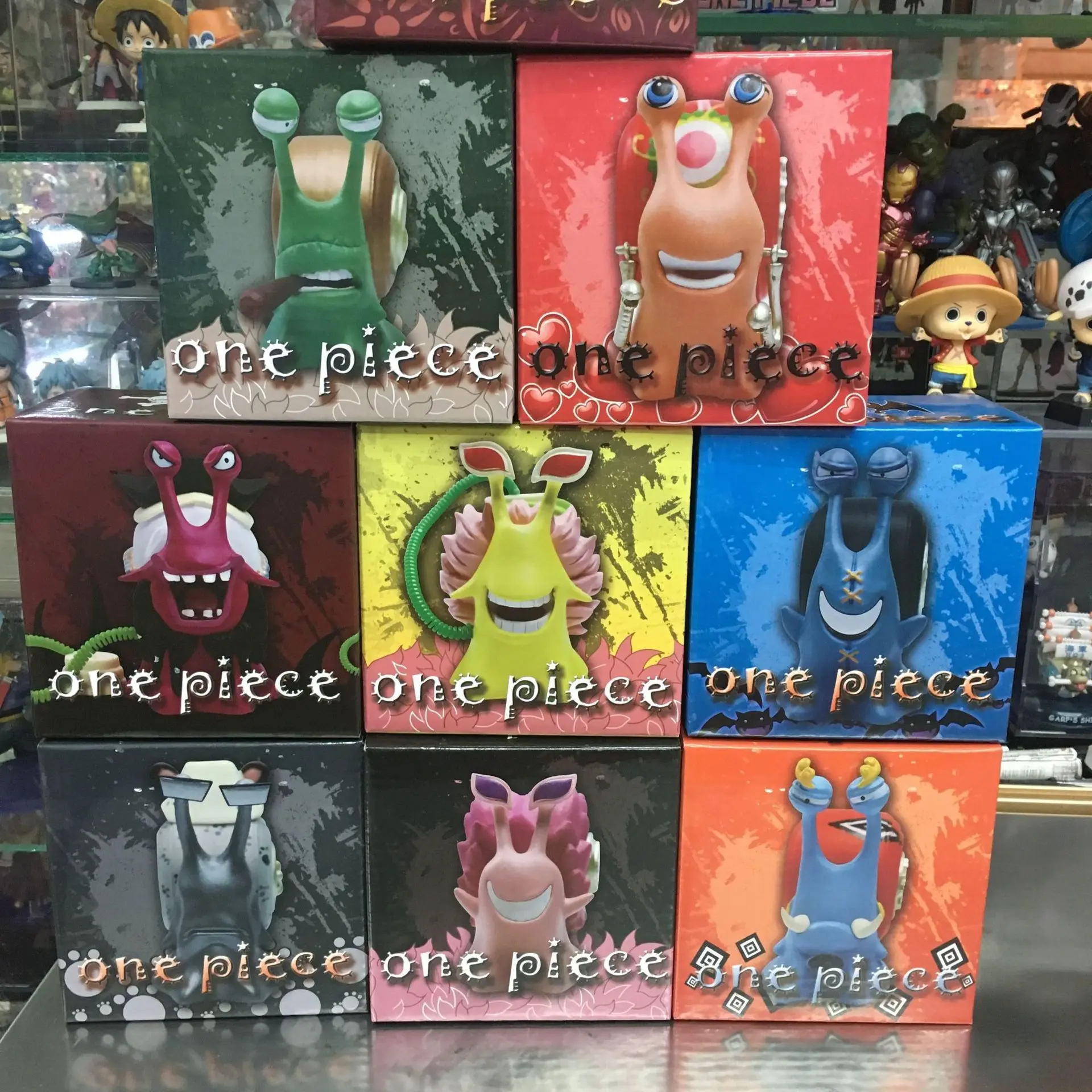 12pcs One Pieces Figure Ace Luffy Den Den Mushi Law Doflamingo Telephone Snail Worm Action Figure Model Collection Boys Gifts
12pcs One Pieces Figure Ace Luffy Den Den Mushi Law Doflamingo Telephone Snail Worm Action Figure Model Collection Boys Gifts