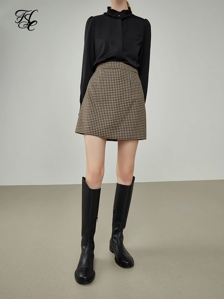 FSLE Women's Winter New Houndstooth Retro All-match Mini Skirt Women Commuter Thick Plaid Slim High Waist A-line Skirts
FSLE Women's Winter New Houndstooth Retro All-match Mini Skirt Women Commuter Thick Plaid Slim High Waist A-line Skirts