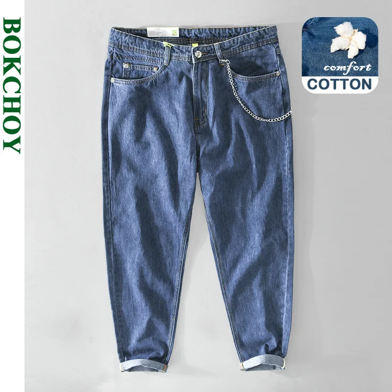 Новинка лета 2021, мужские джинсовые брюки, выполненные из хлопка, брюки-карандаш, повседневные джинсы 
Новинка лета 2021, мужские джинсовые брюки, выполненные из хлопка, брюки-карандаш, повседневные джинсы