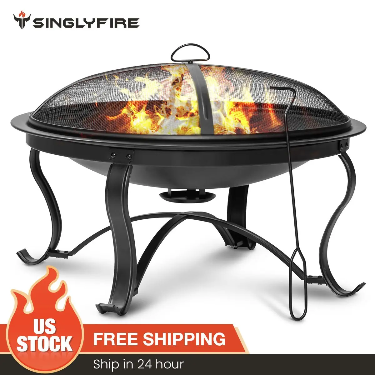 SinglyFire Fire Pit 30 Inch Wood Burning Steel Outdoor Fire Pits BBQ Firepit Bowl Backyard Patio Camping Picnic Barbecue
SinglyFire Fire Pit 30 Inch Wood Burning Steel Outdoor Fire Pits BBQ Firepit Bowl Backyard Patio Camping Picnic Barbecue