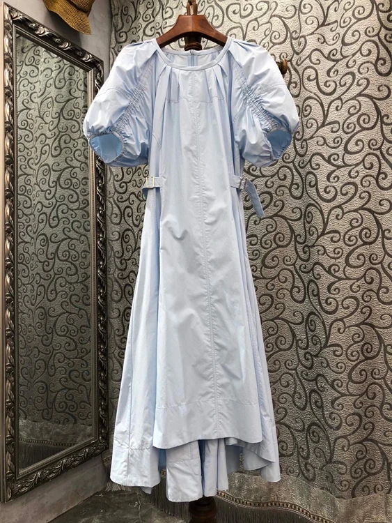 2022 new women fashion round neck waist side buckle belt waist lantern bubble short sleeve dress 512
2022 new women fashion round neck waist side buckle belt waist lantern bubble short sleeve dress 512