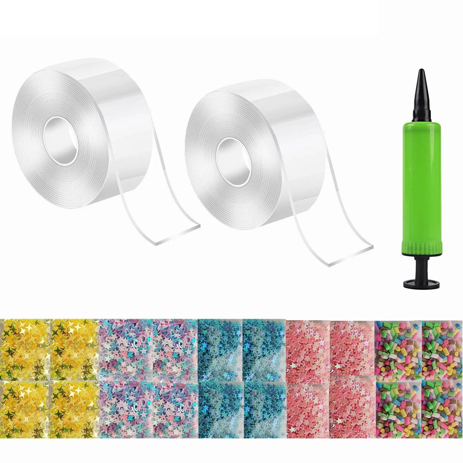 Nano Tape Bubble Kit, Double Sided Tape Plastic Bubble, Super Elastic Bubble Balloons With Inflator And 20 Pack Bubble Filling
Nano Tape Bubble Kit, Double Sided Tape Plastic Bubble, Super Elastic Bubble Balloons With Inflator And 20 Pack Bubble Filling