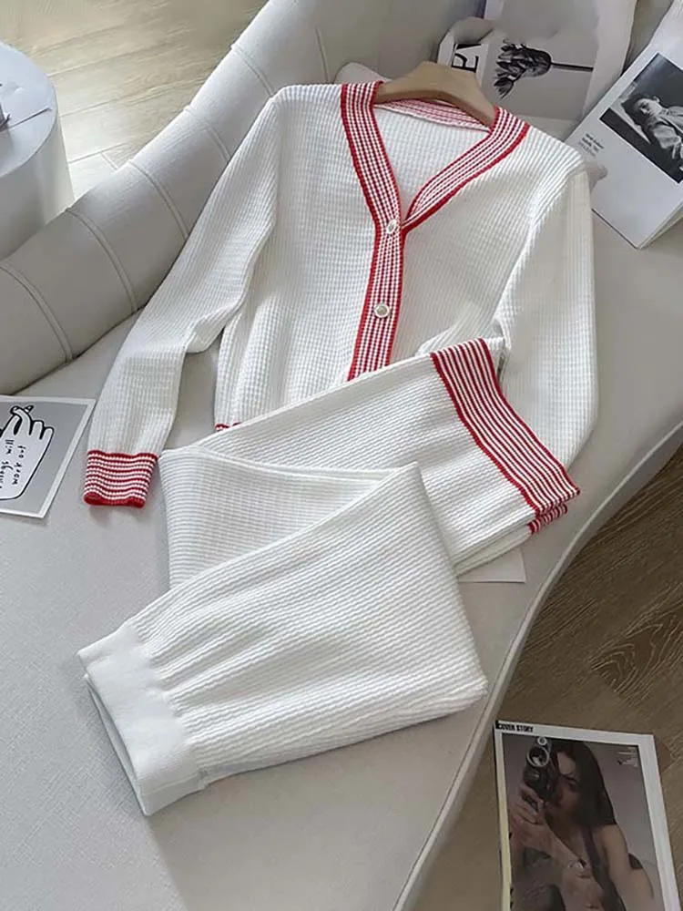 2-Piece Wide Leg Pants Sets for Women Casual Tracksuit Button Cardigan Knitwear Coat Korean Clothes High Quality 2023
2-Piece Wide Leg Pants Sets for Women Casual Tracksuit Button Cardigan Knitwear Coat Korean Clothes High Quality 2023