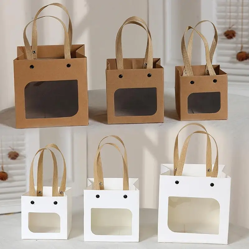 6Pc Window Show Rivet Kraft Paper Folding Package Box Rivet Handle Thick Square Bottom Gift Box
6Pc Window Show Rivet Kraft Paper Folding Package Box Rivet Handle Thick Square Bottom Gift Box