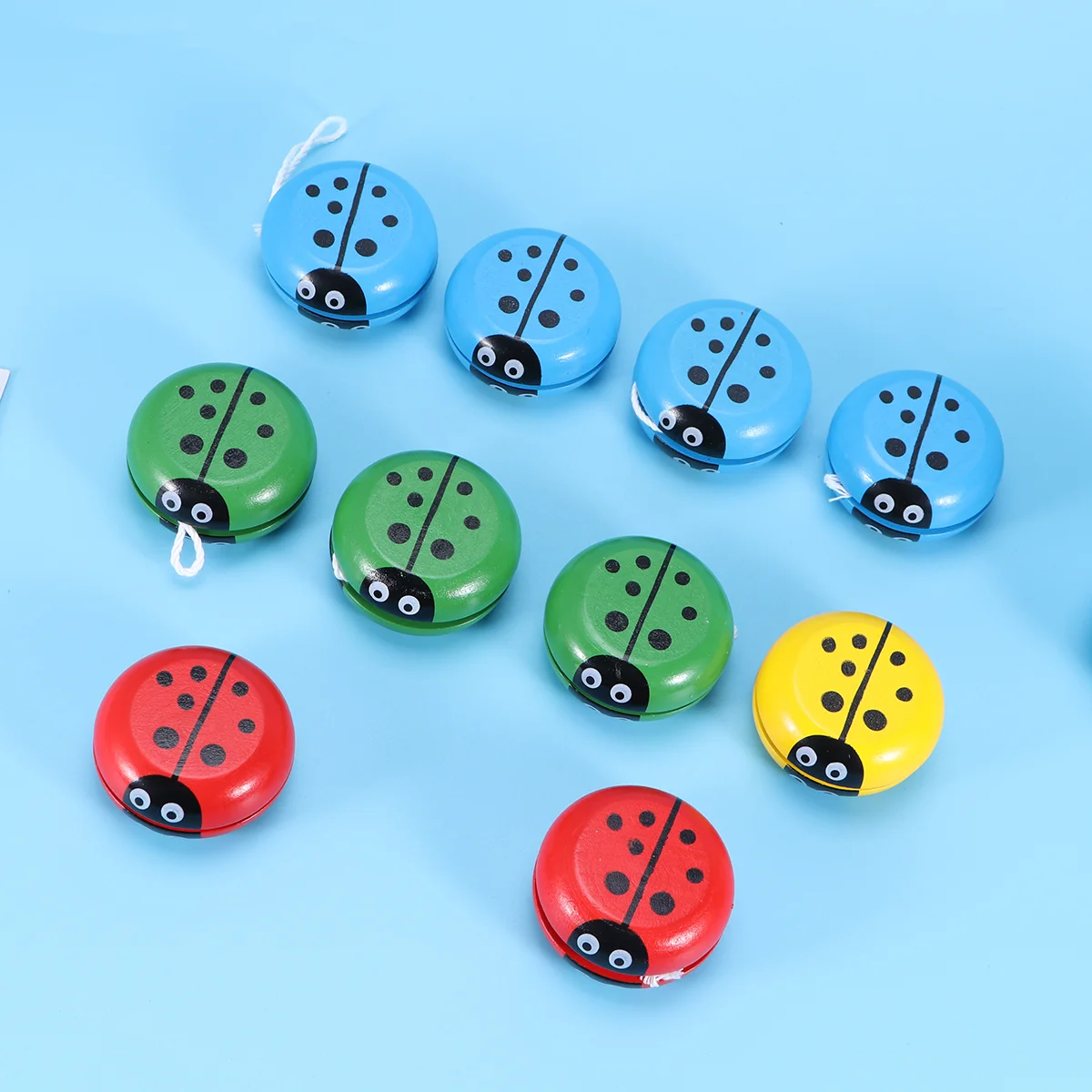 

10 Pcs Wood Animal Yoyo Kids Sports Toys Animal Yoyo Ladybug Yoyo Toys Red Yoyo Mini Beginner Yoyos Favor