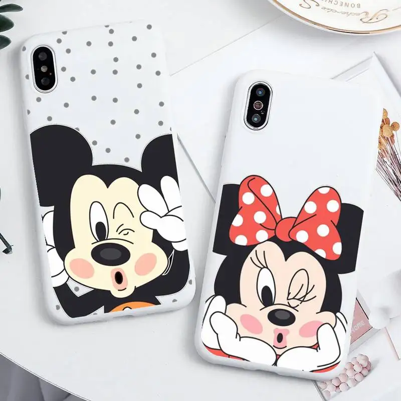 Cute Mickey Minnie Mouse Phone Case For iphone 13 12 11 Pro Max Mini XS 8 7 6 6S Plus X SE 2020 XR Candy white Silicone cover
Cute Mickey Minnie Mouse Phone Case For iphone 13 12 11 Pro Max Mini XS 8 7 6 6S Plus X SE 2020 XR Candy white Silicone cover