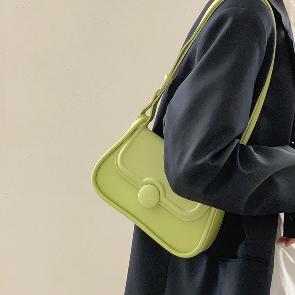 Spring and Summer Women's Bag Simple Designer Underarm Bags Macaron Solid Color PU Leather Round Magnetic Buckle Shoulder Bag
Spring and Summer Women's Bag Simple Designer Underarm Bags Macaron Solid Color PU Leather Round Magnetic Buckle Shoulder Bag