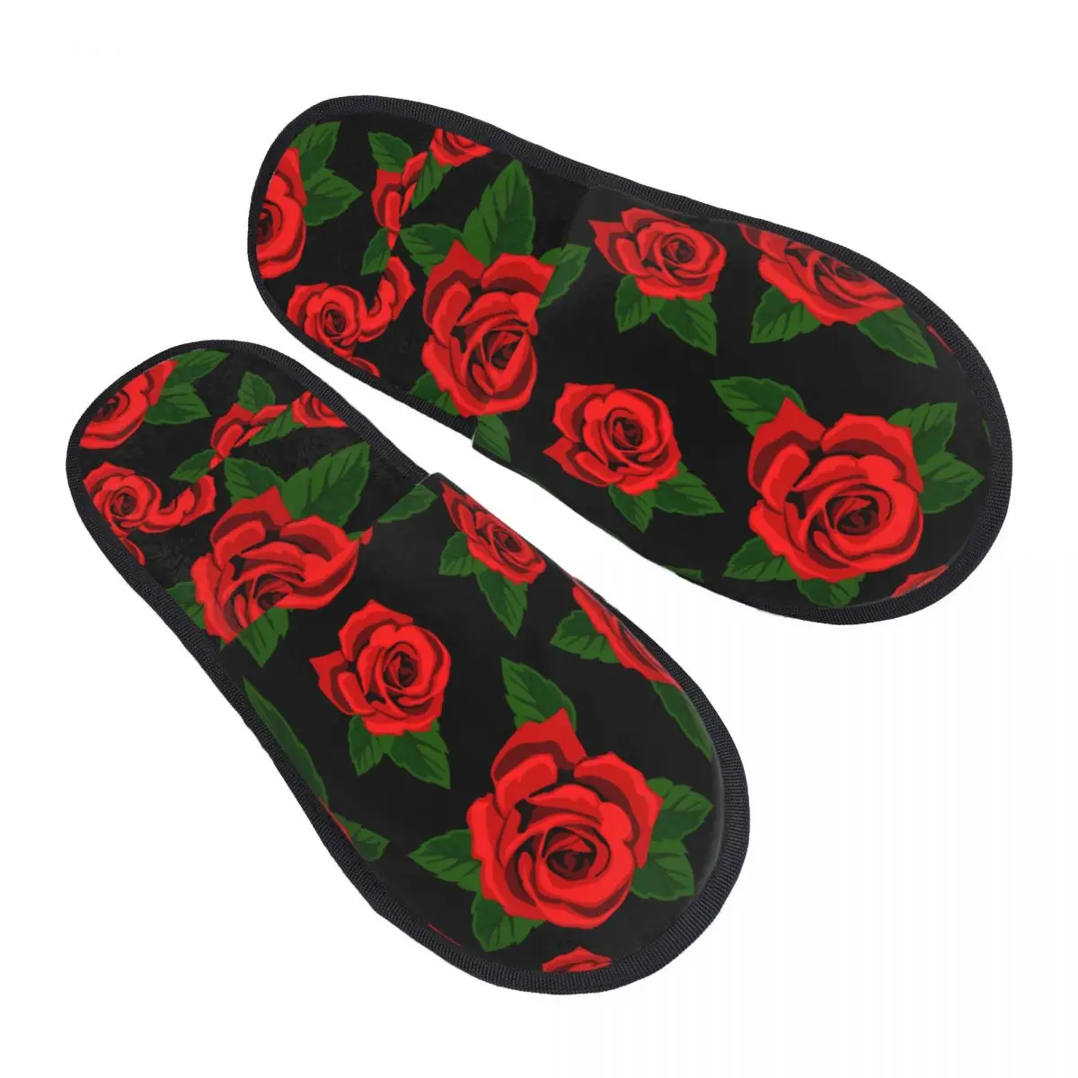 Indoor Red Roses With Green Leaves Warm Slippers Winter Home Plush Slippers Fashion Home Soft Fluffy Slippers
Indoor Red Roses With Green Leaves Warm Slippers Winter Home Plush Slippers Fashion Home Soft Fluffy Slippers