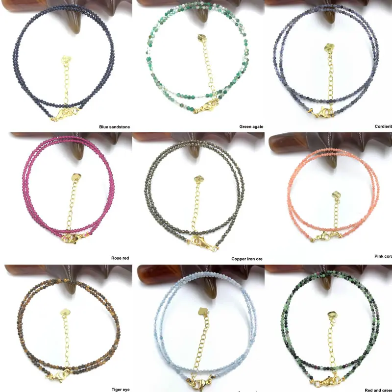 Fashion Gold Shiny Crystal Necklace Artificial Natural Stone Small Faceted Beads Collar Chain Women's Jewelry Men's Gift
Fashion Gold Shiny Crystal Necklace Artificial Natural Stone Small Faceted Beads Collar Chain Women's Jewelry Men's Gift