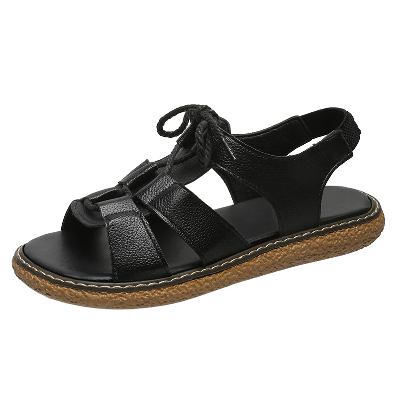 Сандалии Женские однотонные на шнуровке, пикантные босоножки с круглым носком, удобная Уличная обувь на плоской подошве, лето 2023
Сандалии Женские однотонные на шнуровке, пикантные босоножки с круглым носком, удобная Уличная обувь на плоской подошве, лето 2023