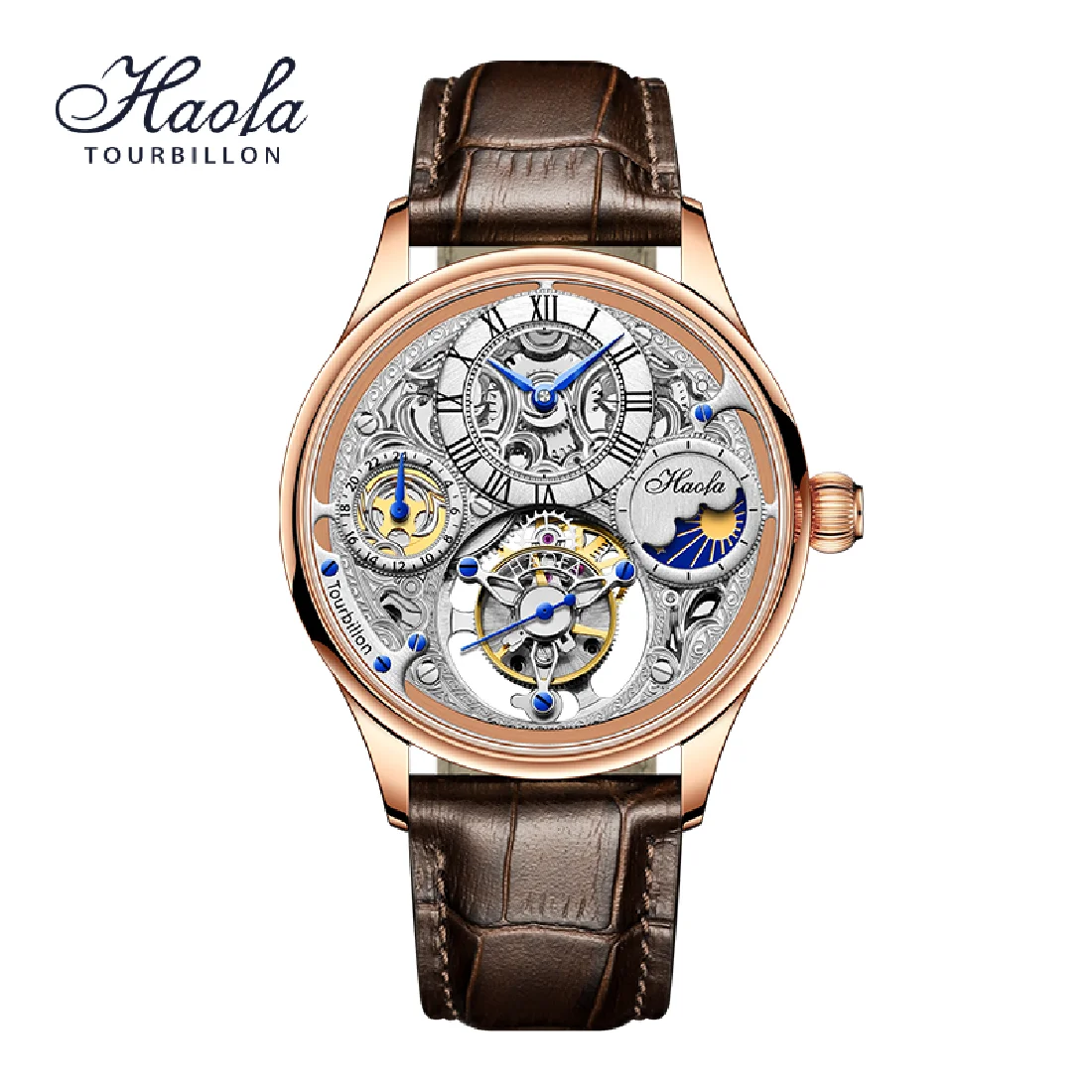 Haofa Real Tourbillon Mechanical Movement GMT Mens Watch Sapphire Flying Tourbillon Day And Night Wristwatches montre homme luxe 
Haofa Real Tourbillon Mechanical Movement GMT Mens Watch Sapphire Flying Tourbillon Day And Night Wristwatches montre homme luxe