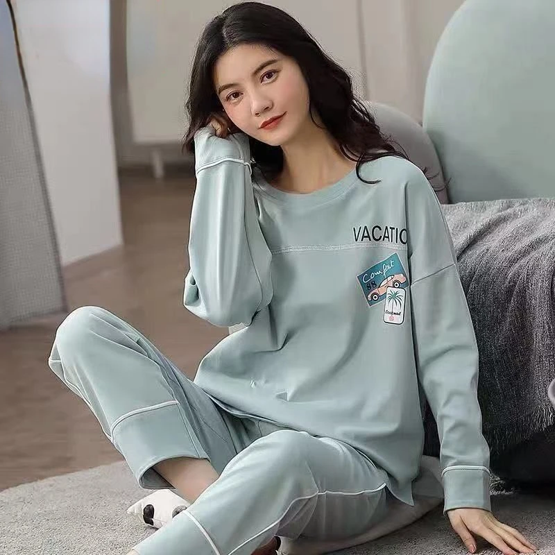 Women's Cotton Pajamas Long Sleeved Trousers Spring Autumn Style Loose And Casual Can Be Worn Out As Household Clothes In Winter
Women's Cotton Pajamas Long Sleeved Trousers Spring Autumn Style Loose And Casual Can Be Worn Out As Household Clothes In Winter