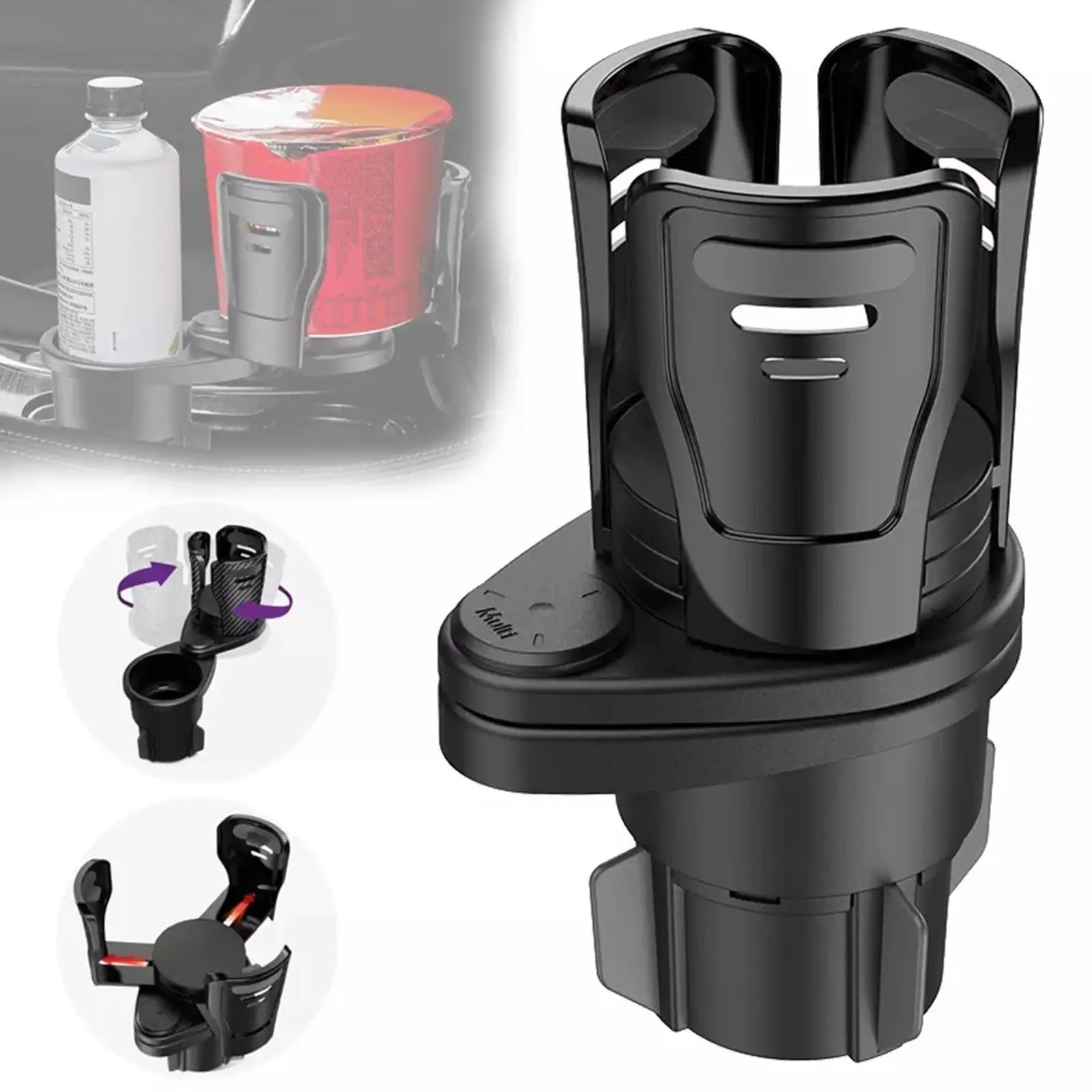 NEW Car Cup Holder Expander Adapter VehicleMounted Auto Water Cup Drink Holder 360Degrees Rotating Car Dual Cup Mount Adjustable 
NEW Car Cup Holder Expander Adapter VehicleMounted Auto Water Cup Drink Holder 360Degrees Rotating Car Dual Cup Mount Adjustable