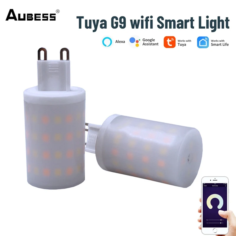 

Aubess Tuya WiFi Smart LED Lamp Dimmable Intelligent 6W Smart Light Work With Smart Home Alexa Google Home Gadgets For Bedroom