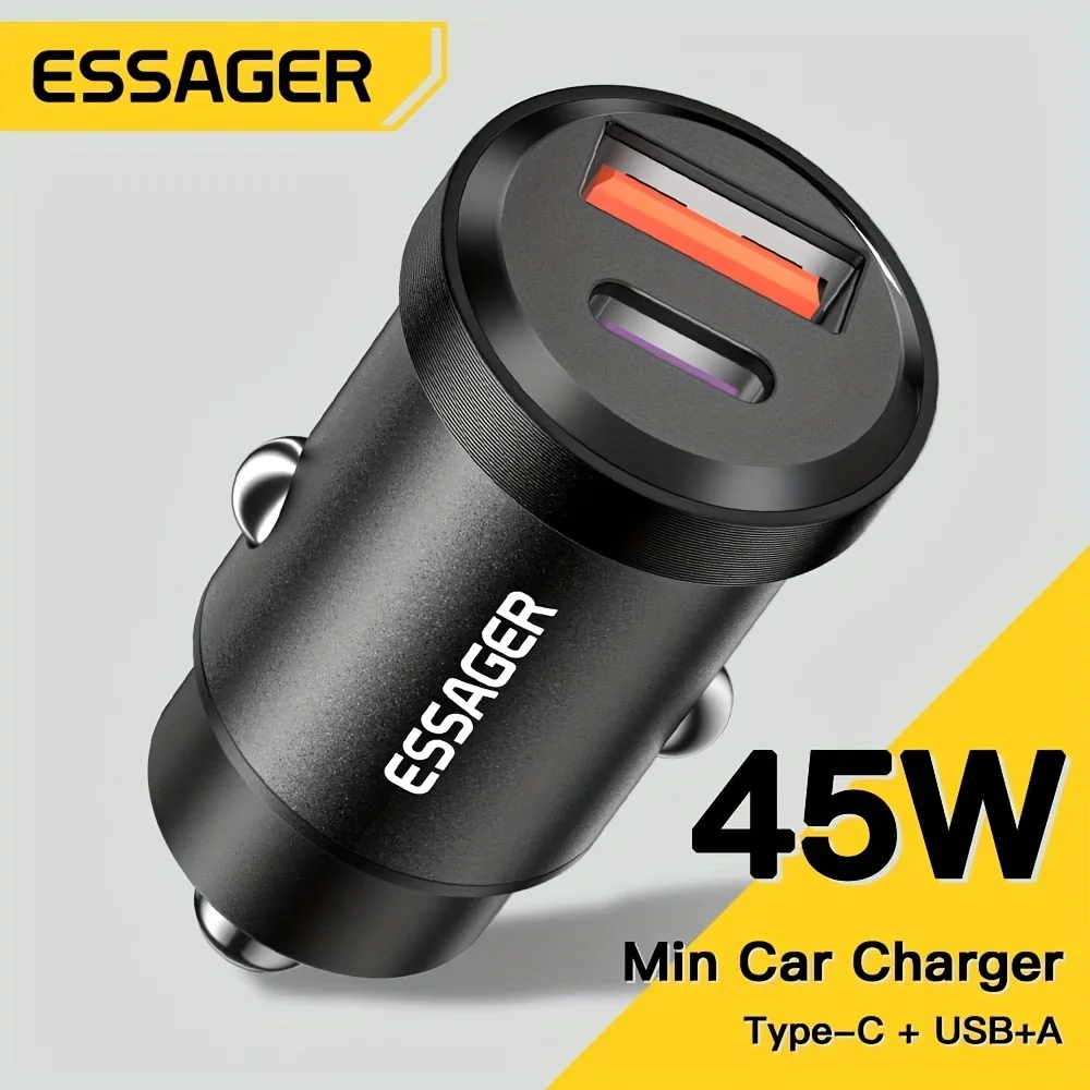 Автомобильное зарядное устройство Essager, 45/30 Вт, USB: Сверхбыстрая Зарядка для IPhone 14, 13, 12, 11 Pro Max и Samsung 
Автомобильное зарядное устройство Essager, 45/30 Вт, USB: Сверхбыстрая Зарядка для IPhone 14, 13, 12, 11 Pro Max и Samsung